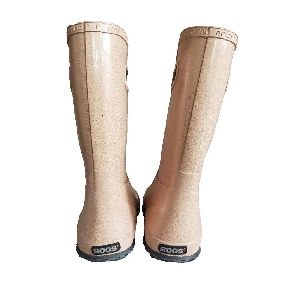 Bogs Girls Rainboot Glitter Kids' Rain Boots Rose Gold Size Youth 6 Waterproof